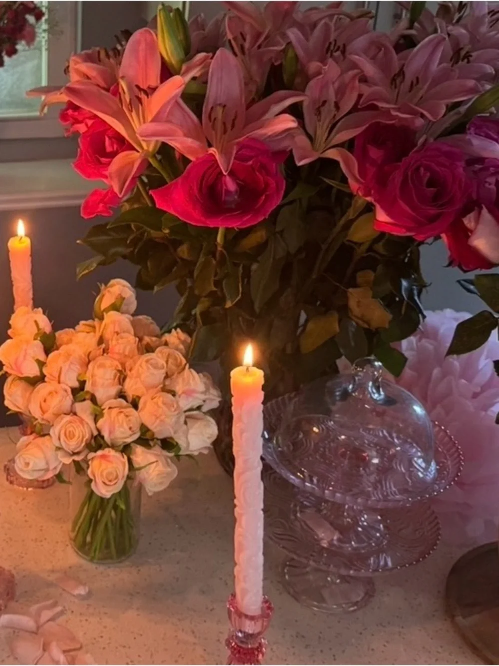 Bulk Assortment of Pink and White Realistic Floral Arrangement